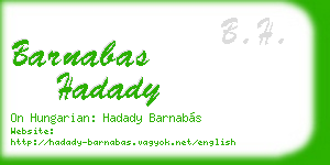 barnabas hadady business card